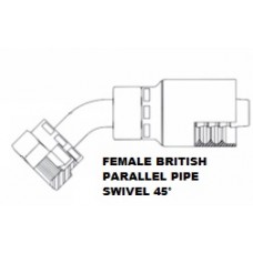3/8 X 3/8 Female British Standard Pipe Parallel 45° 